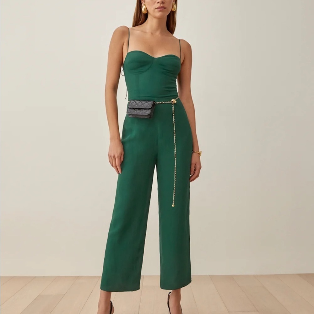 NWT Reformation Forest Green Jumpsuit